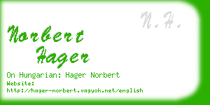 norbert hager business card